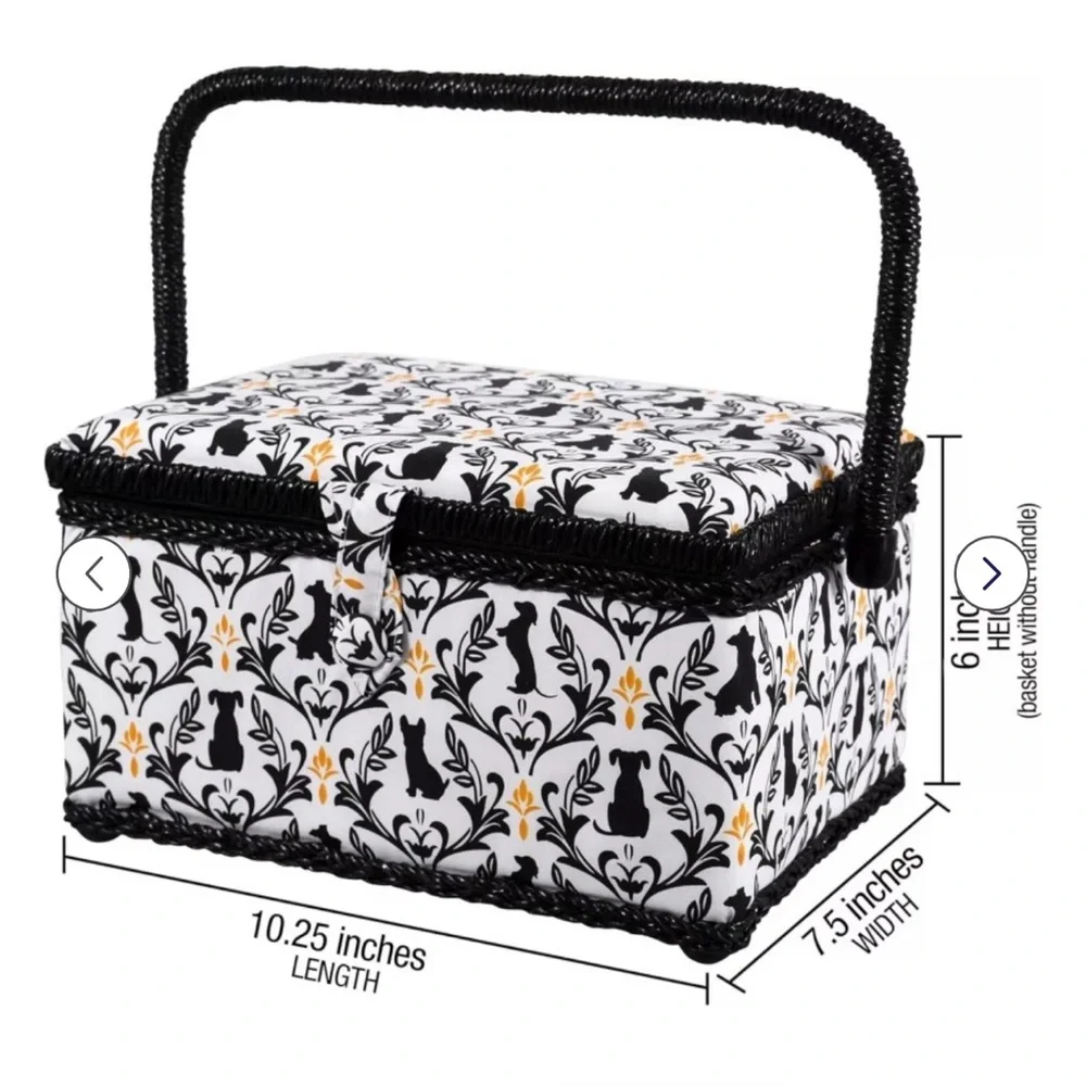 Black and White Cat Patterned Basket